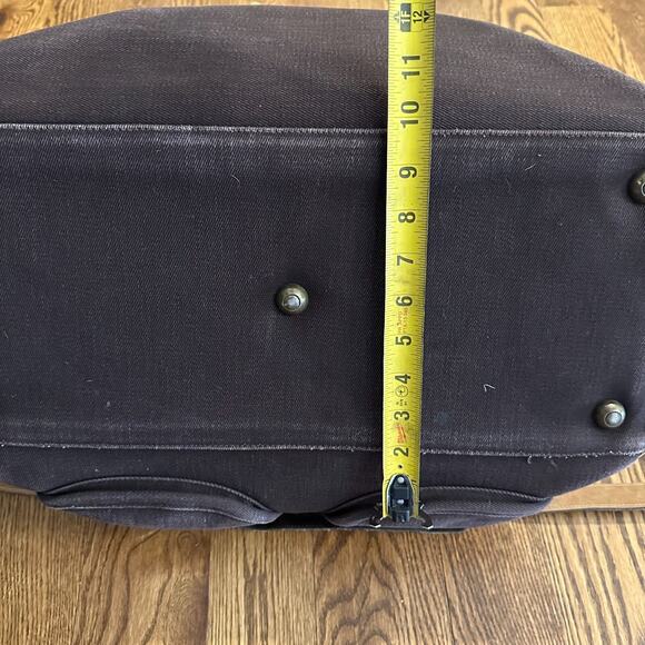 Brahmin Weekender Men's Leather Canvas Bag Brown Pockets Handle Messenger Bag - Picture 9 of 9